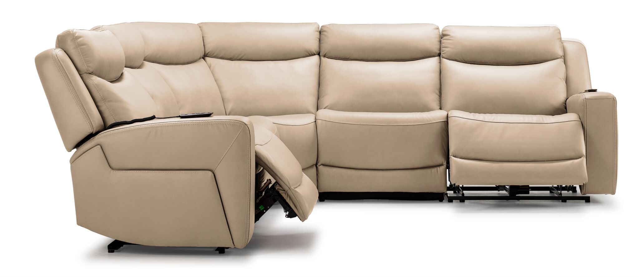 Jackson Leather 5-Piece Power Reclining Sectional with Heat and Massage - Pristine