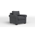 Jayden Accent Chair - Boxes Dark Blue