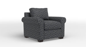 Jayden Fauteuil d'appoint - bleu foncé caisson