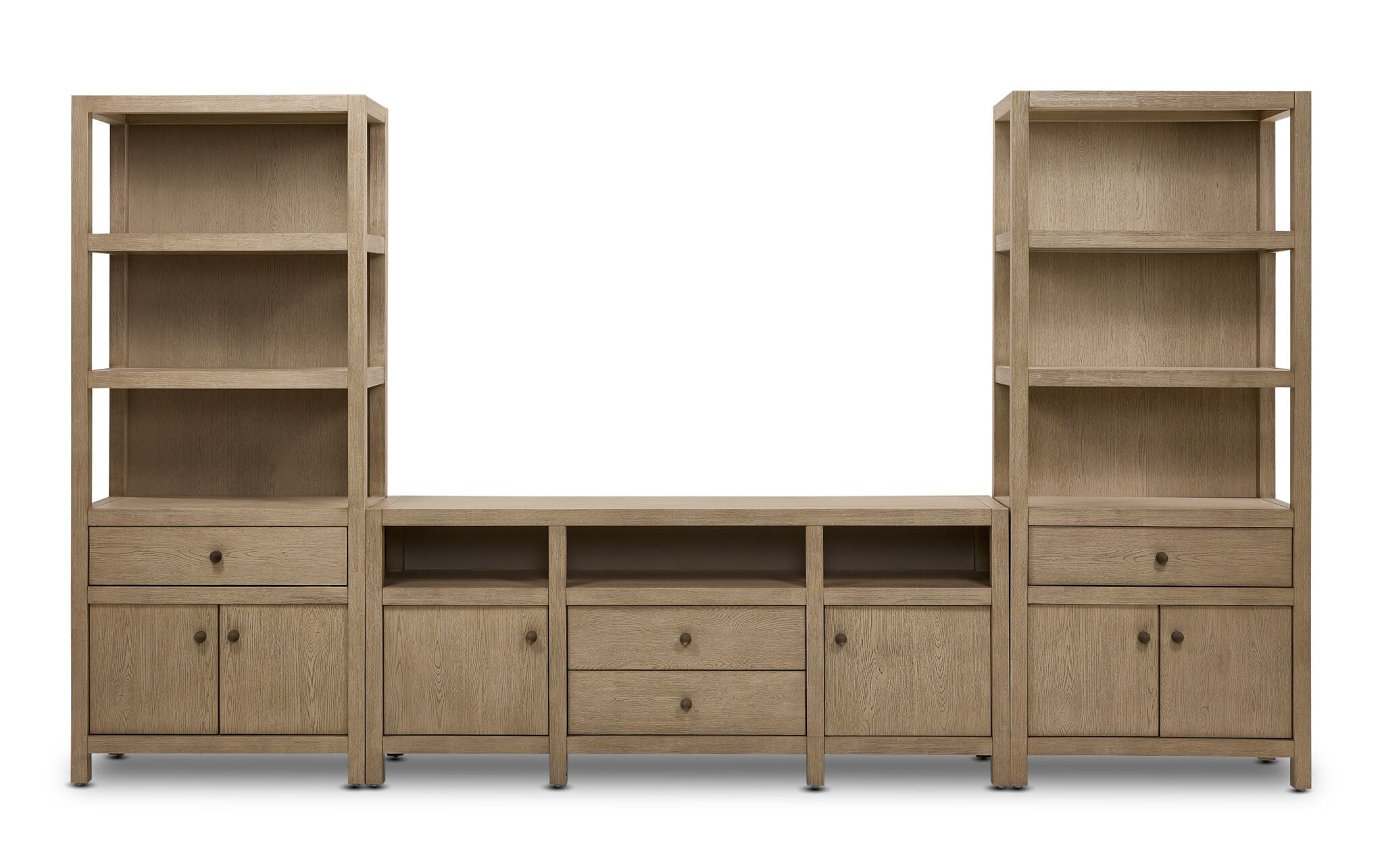 Joliette 3-Piece Entertainment Wall Unit - Light Tan
