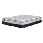 Sealy Essentials Kairo Medium Euro Top Twin mattress and low profile boxspring set with quilted white top and black base