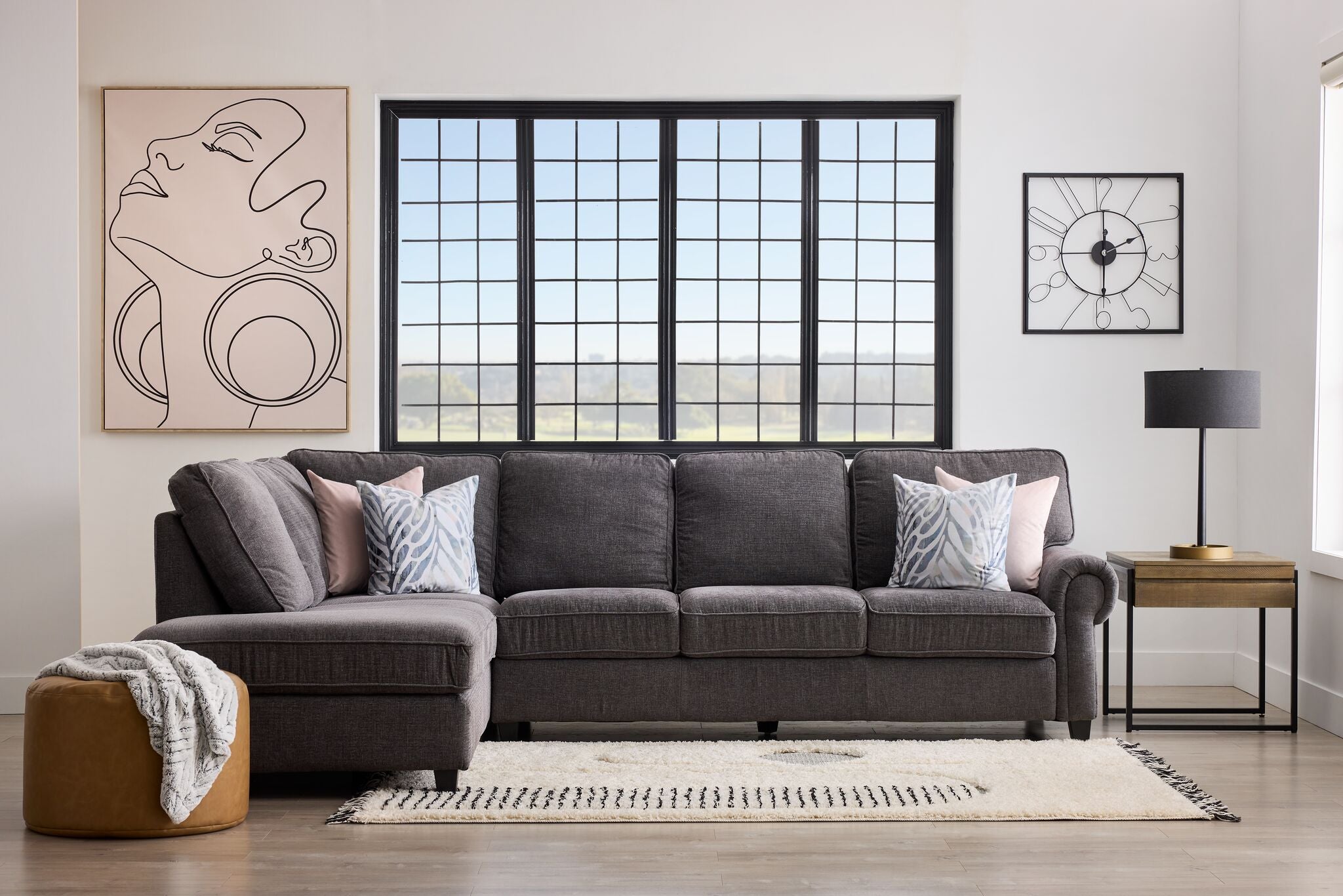 Kasey 2-Piece Sectional with Left Facing Chaise - Grey