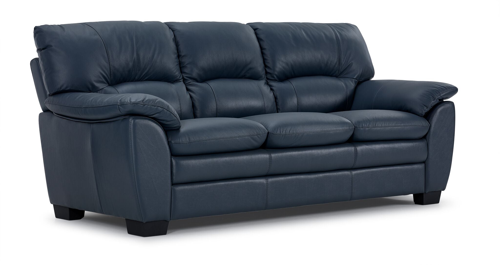Kendrick Leather Sofa and Chair Set - Blue