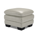 Kendrick Leather Ottoman - Silver Grey