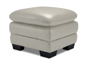 Kendrick Tabouret en cuir - gris argent