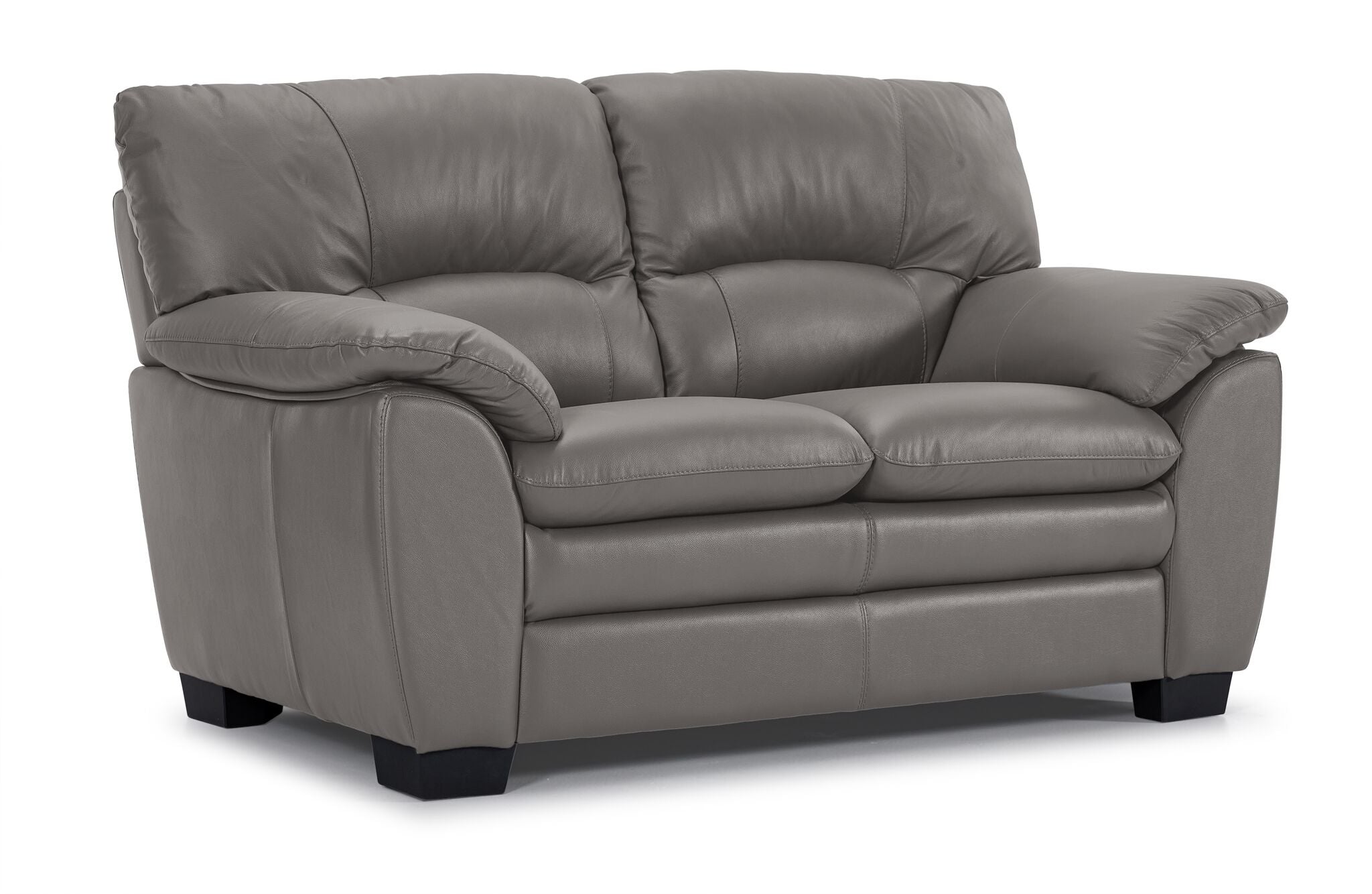 Kendrick Leather Sofa and Loveseat Set - Grey