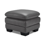 Kendrick Leather Ottoman - Grey
