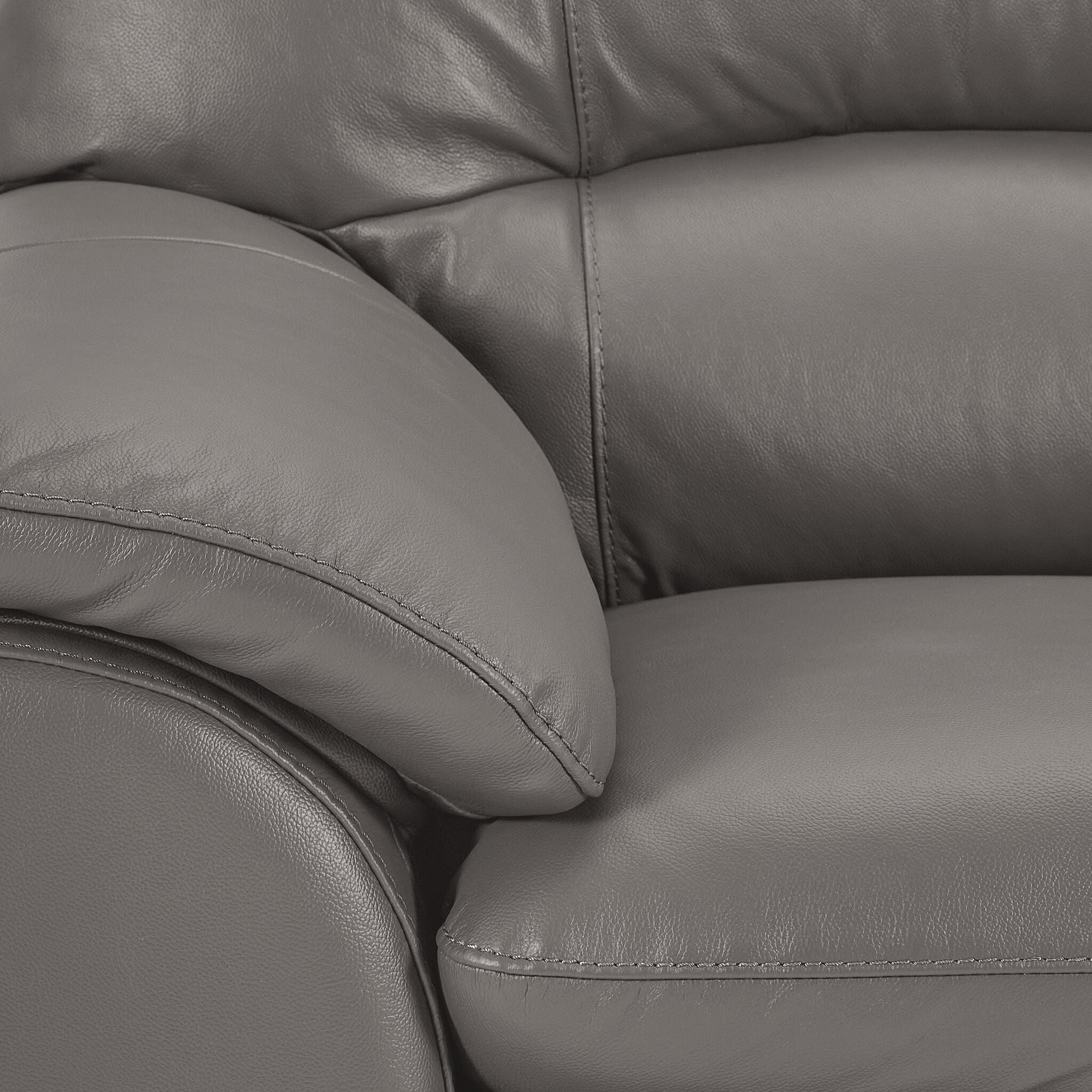 Kendrick Leather Sofa and Chair Set - Grey