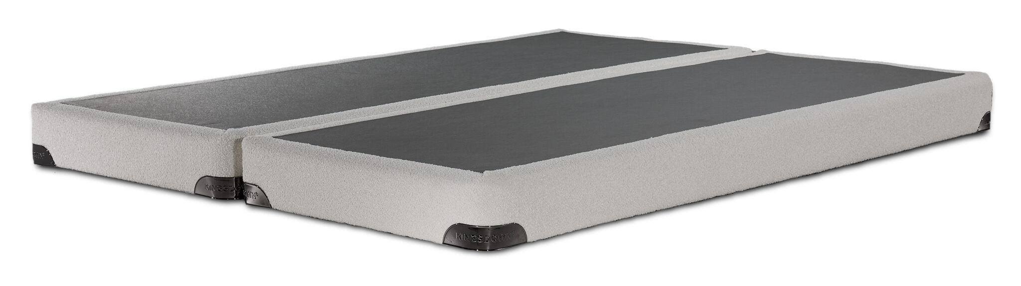 Kingsdown White Boucle King Split Low Profile Boxspring