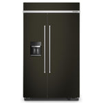 KitchenAid 47.25" 29.4 Cu. Ft. PrintShield Black Stainless Built-In Side-by-Side Refrigerator with Ice and Water Dispenser - KBSD708MBS