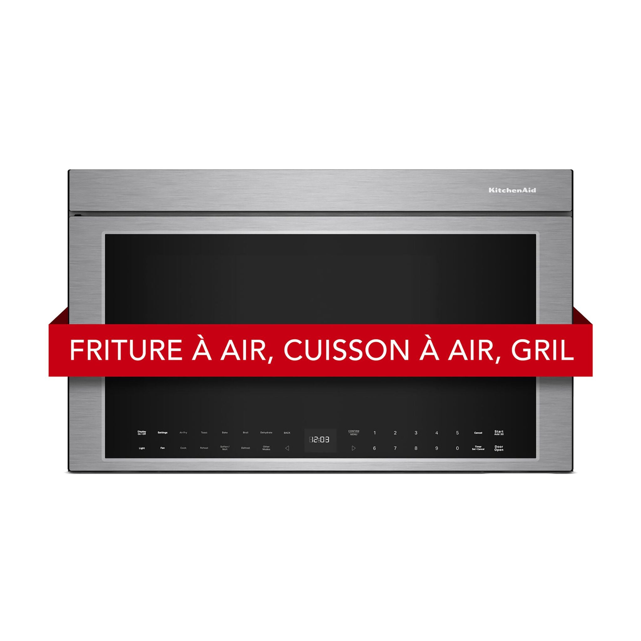 KitchenAid Four micro-ondes 1,1 pi cu avec hotte intégrée acier inoxydable PrintShieldMC YKMMF730PPS--