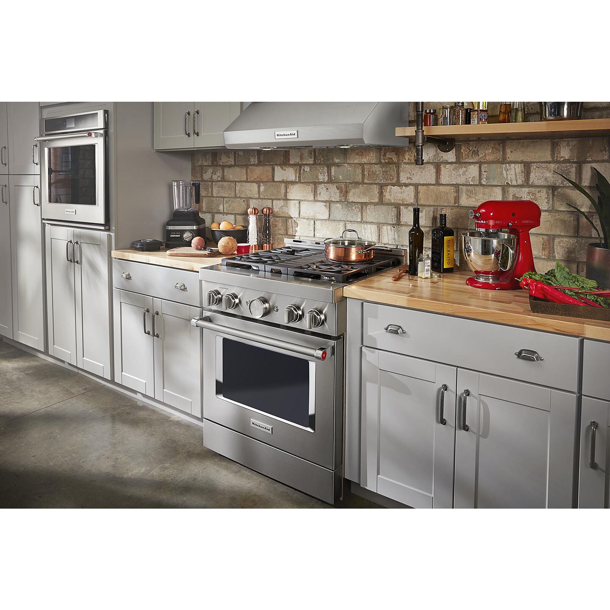 KitchenAid® Stainless Steel Smart Freestanding Gas Range (4.1 Cu. Ft.) - KFGC500JSS