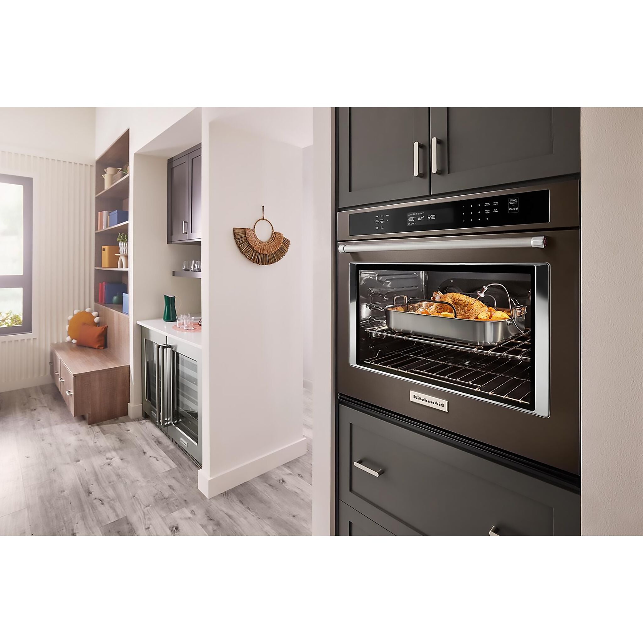 KitchenAid PrintShield™ Finish Black Stainless Steel 27" Wall Oven (4.3 Cu.ft.) - KOES527PBS