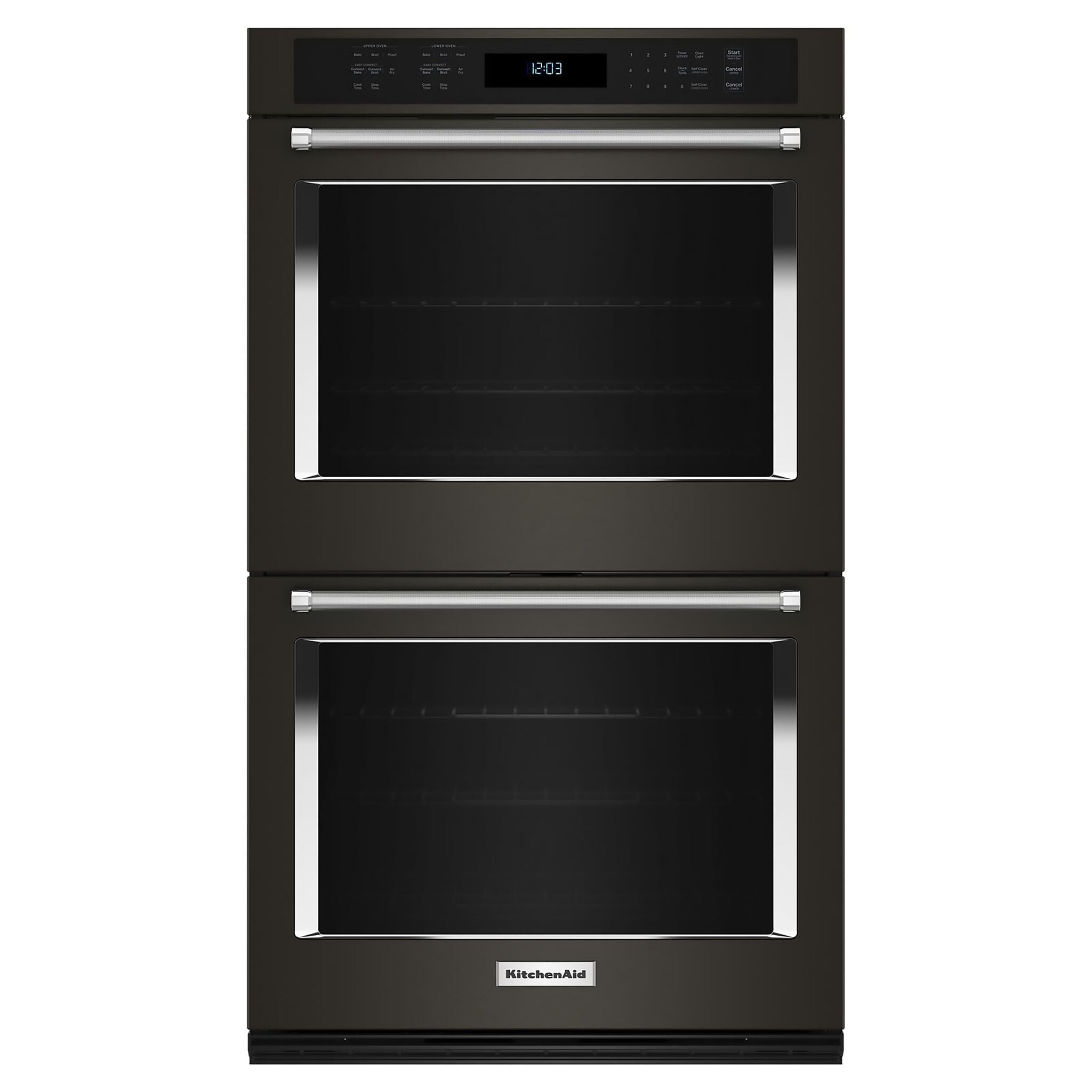 KitchenAid PrintShield™ Finish Black Stainless Steel 27" Double Wall Oven (8.6 Cu.Ft.) - KOED527PBS