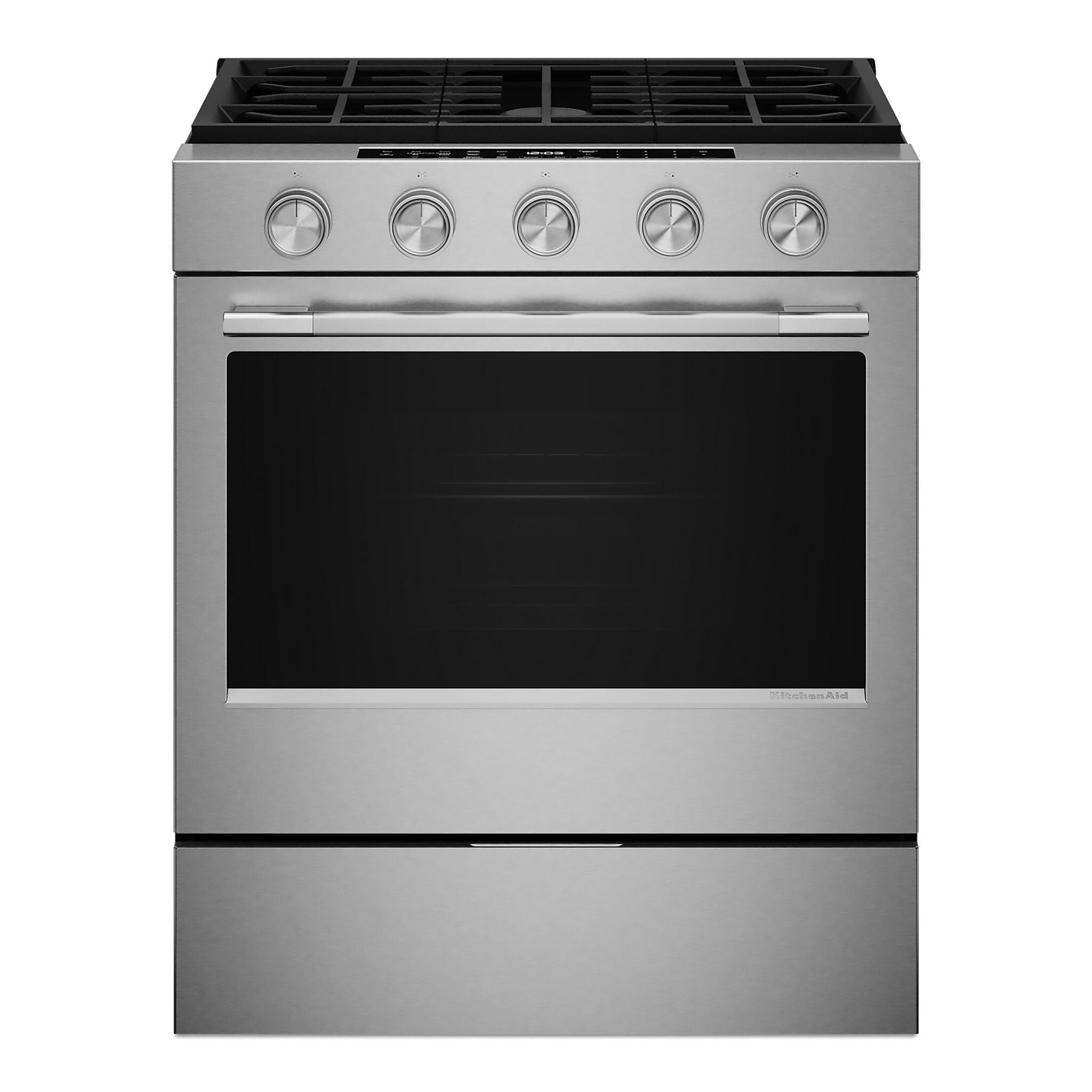KitchenAid Fingerprint Resistant Stainless Steel Slide-In Gas Convection Range (5 cu.ft.) - KSGS330SPS