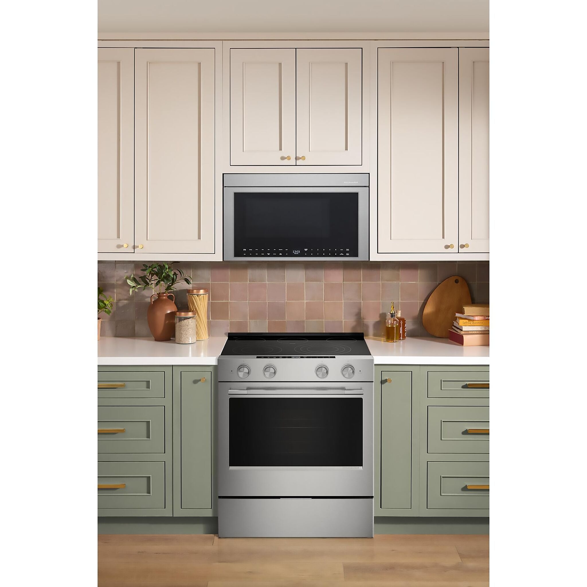 KitchenAid PrintShield Stainless Slide-in Electric Convection Range (5.3 cu.ft.) - YKSES330SPS