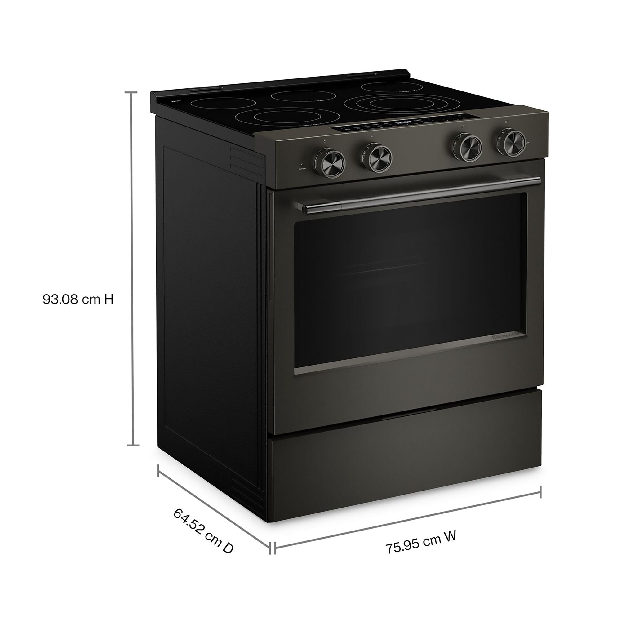 KitchenAid Black Ore Slide-In Electric Convection Range (5.3 cu.ft.) - YKSES530SBE