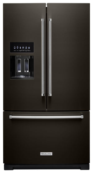 KitchenAid Réfrigérateur 27,0 pi³ avec porte à 2 battants 36 po acier inoxydable noir KRFF577KBS