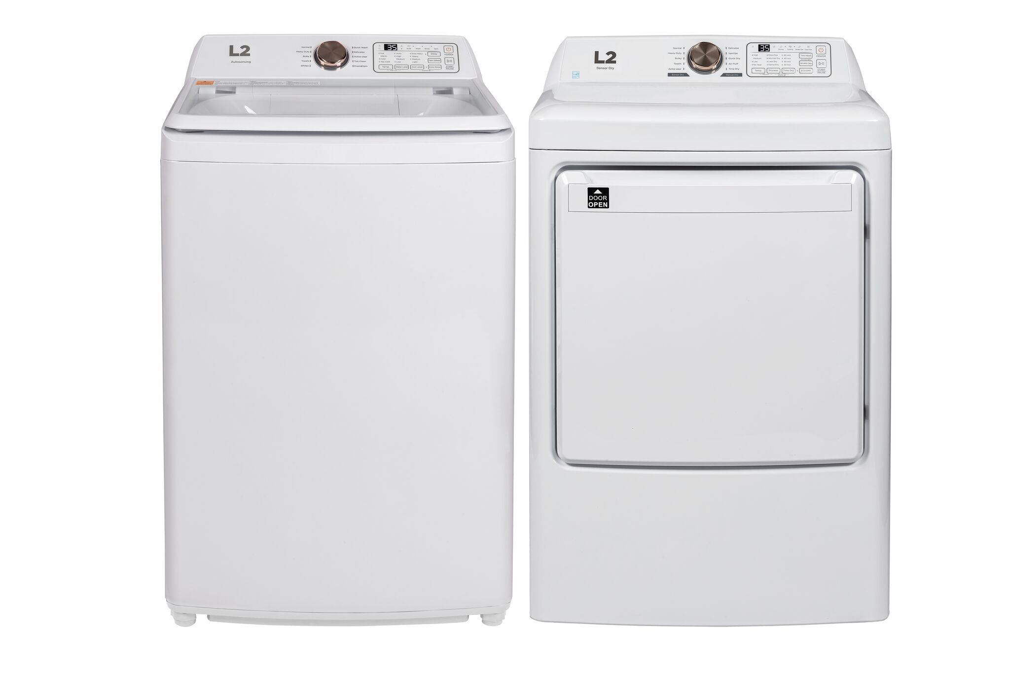 L2 White Top-Load Washer (4.7 Cu.Ft.) and Electric Dryer (7 Cu.Ft.) - LT47A3AWW/LE47A3AWW