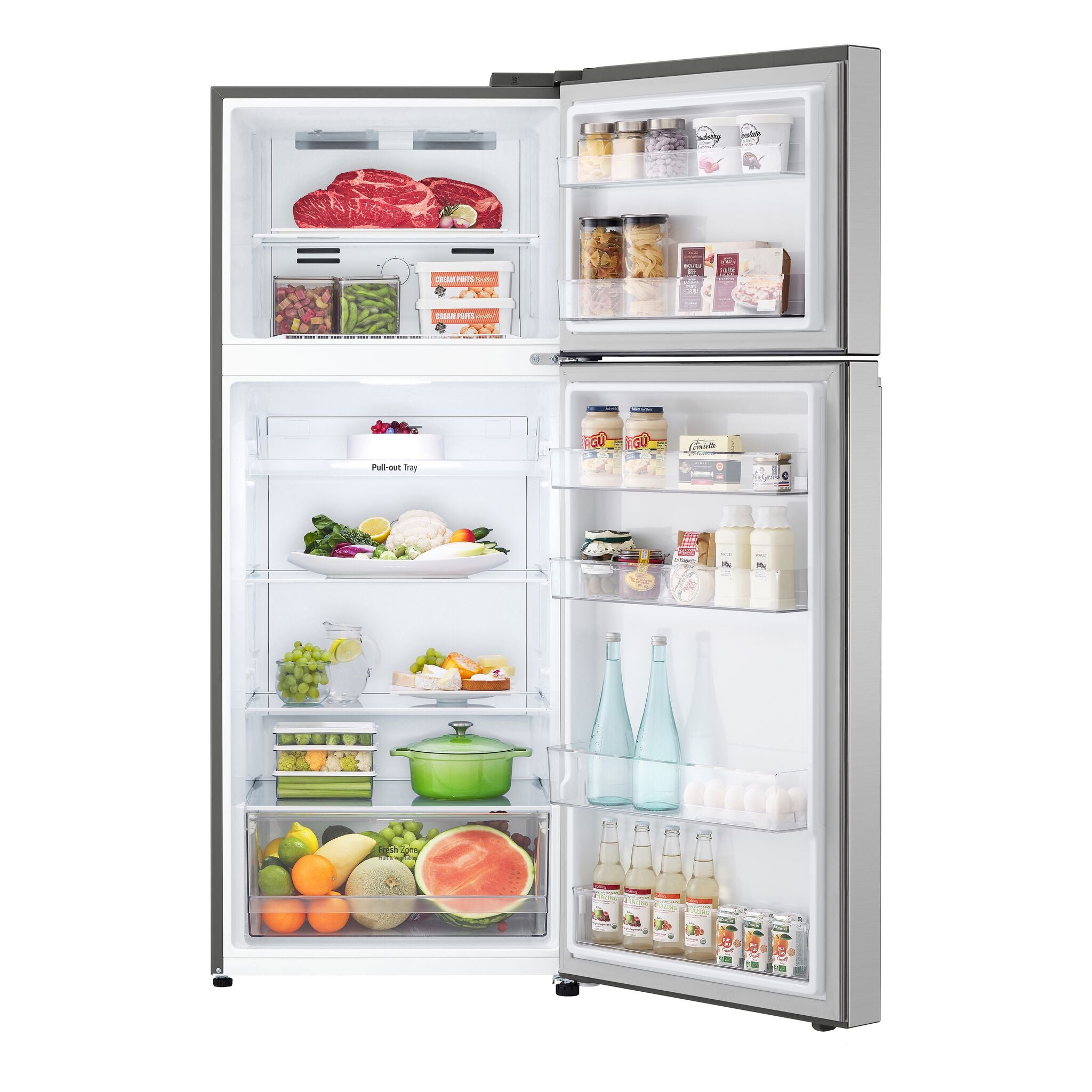 LG 27.5" 13 Cu. Ft. Platinum Silver Counter-Depth Compact Top-Freezer Refrigerator with DoorCooling+ - LT13C2000V
