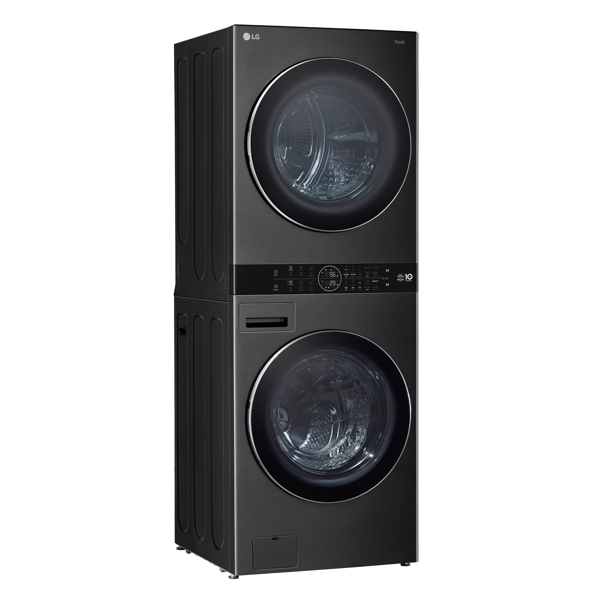 LG Black Steel Single Unit WashTower™ with Front Load Washer (5.8 Cu.ft) and Electric Ventless Heat Pump Dryer (7.8 Cu.ft) - WKHC252HBA