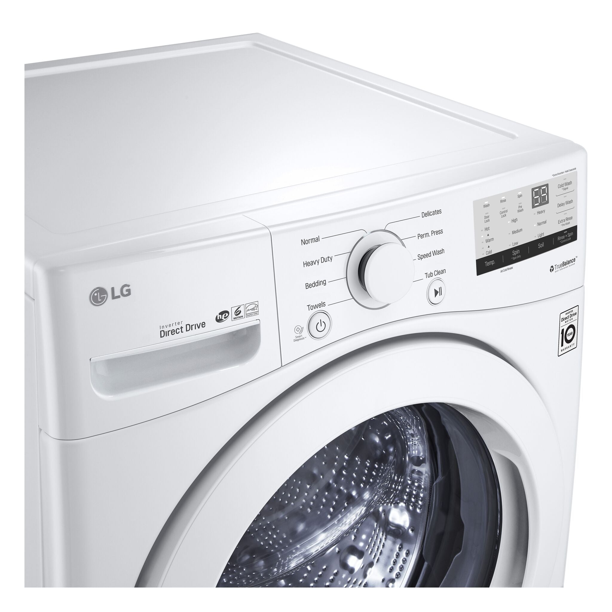 LG White Front Load Washer with 6Motion™ Technology (5.2 Cu.Ft) - WM3400CW