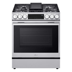 LG Cuisinière intelligente au gaz 6,3 pi³ encastrable avec friture à air acier inoxydable résistant aux taches LSGL6335X