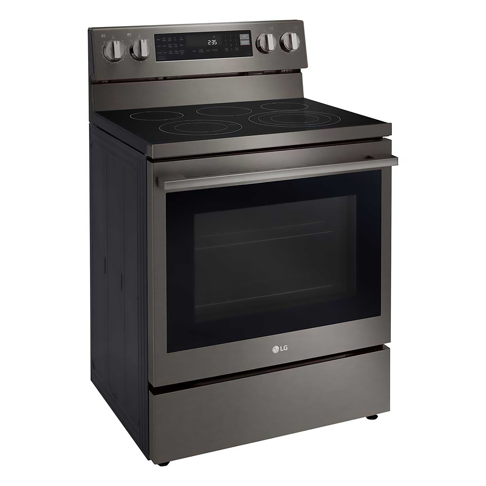 LG Smudge Resistant Black Stainless Steel Smart Electric Freestanding Range with Air Sous Vide (6.3 Cu.Ft) - LREN6325ZE