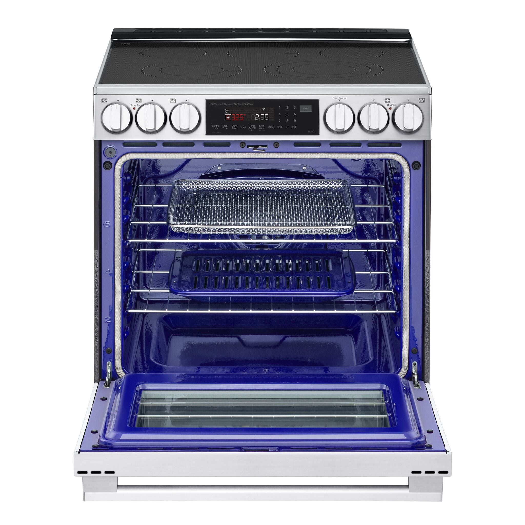 LG Smudge Resistant Stainless Steel Smart Electric Slide-In Range with Air Sous Vide (6.3 Cu.Ft) - LSEL6335XE