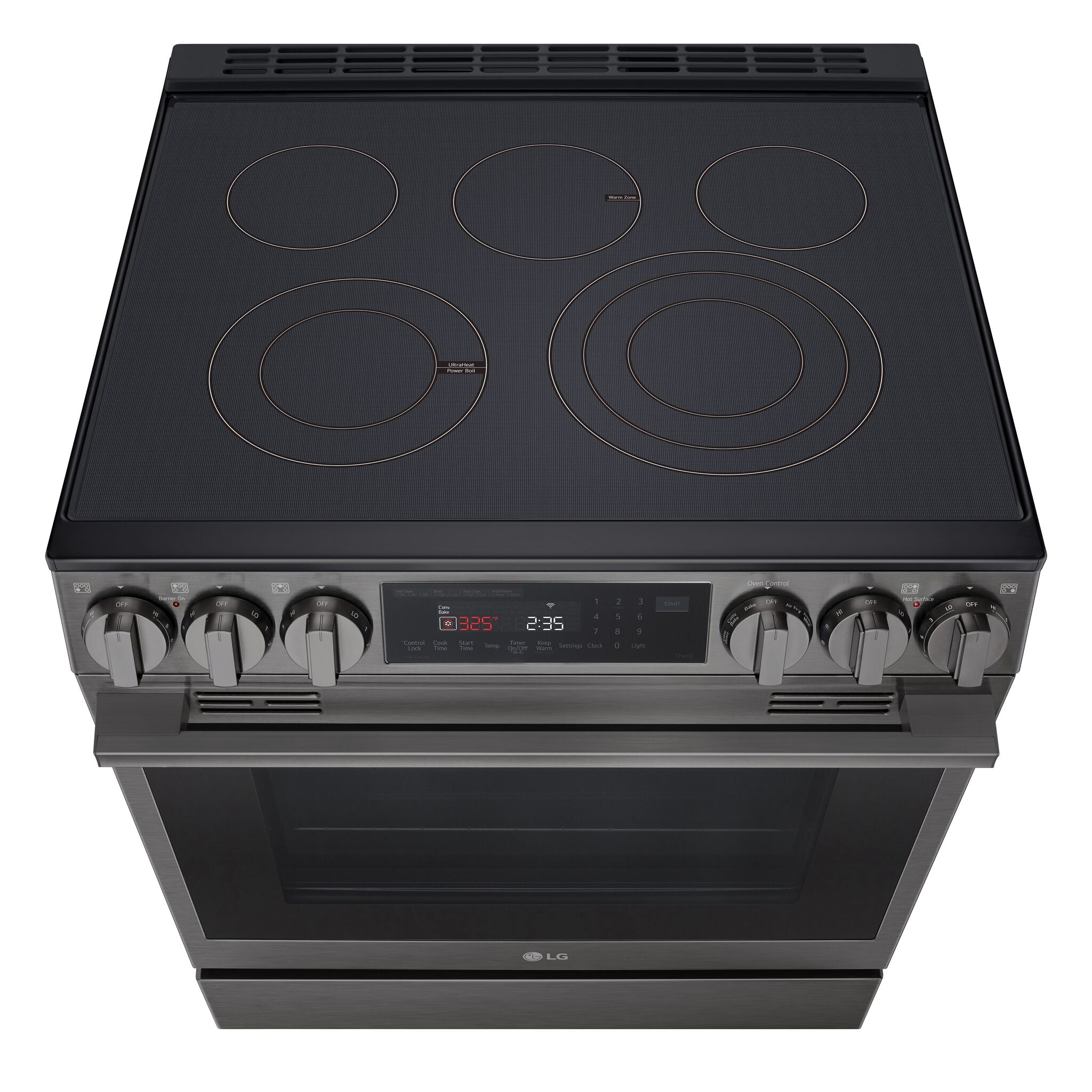 LG Smudge Resistant Black Stainless Steel Smart Electric Slide-In Range with Air Sous Vide (6.3 Cu.Ft) - LSEL6335ZE