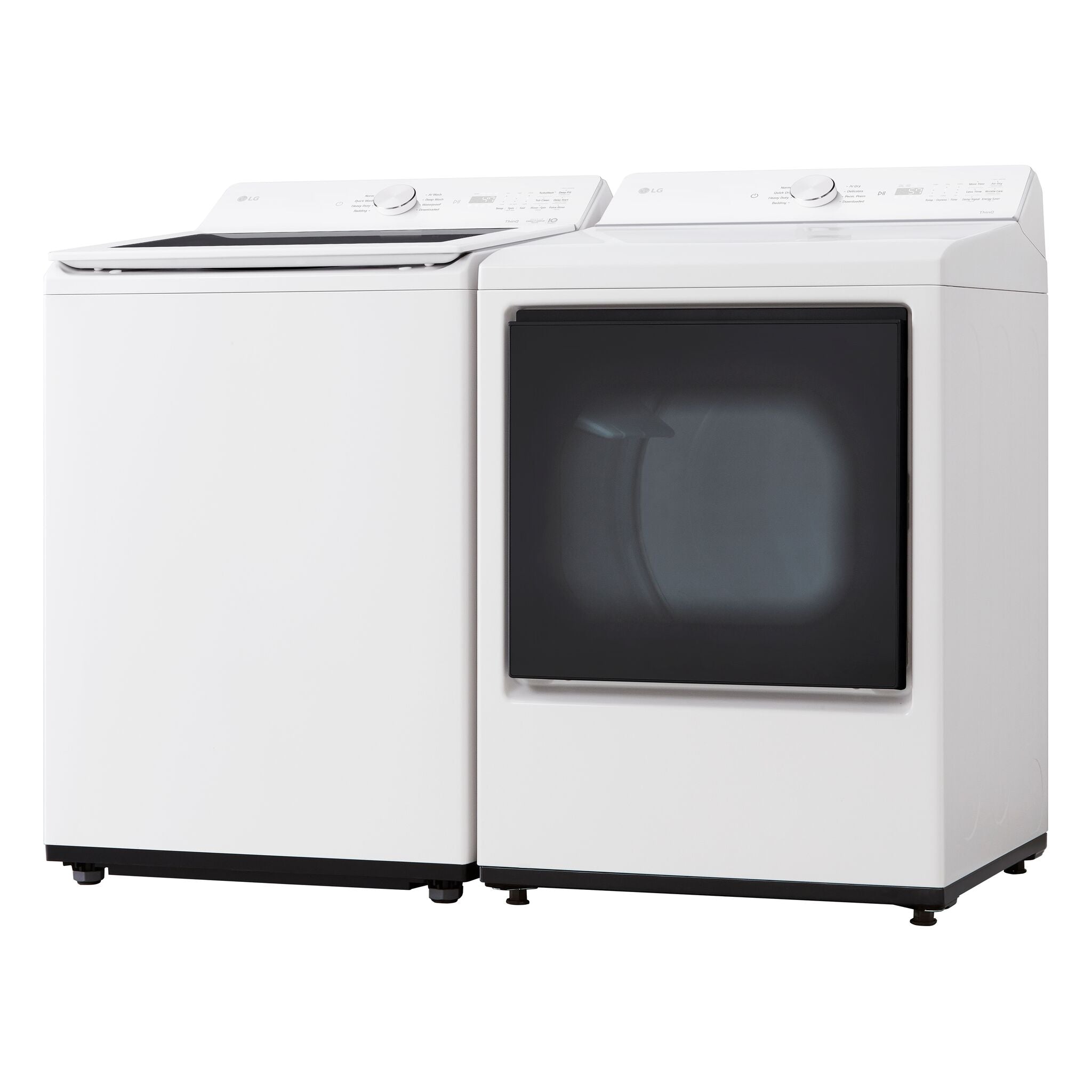LG White Mega Capacity Smart Top Load Washer (5.6 Cu. Ft) & Electric Dryer with AI Sensing (7.3 Cu.Ft) - WT8205CW/DLE8200W
