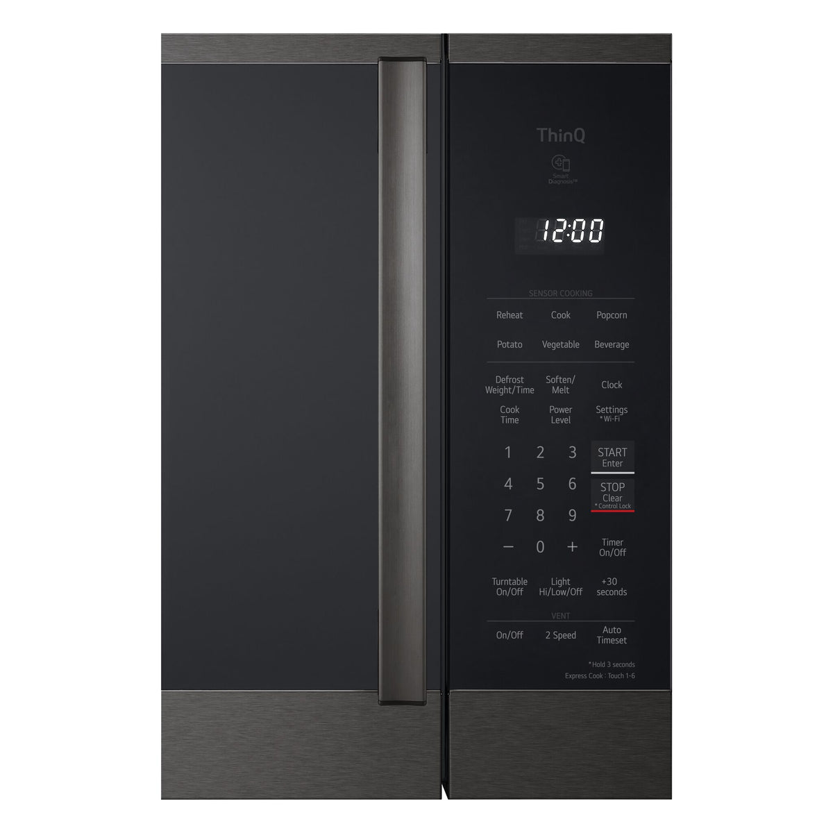 LG Black Stainless Steel Smart 30" Over-The-Range Microwave Oven (1.8 cu. ft.) - MVEM1825Z