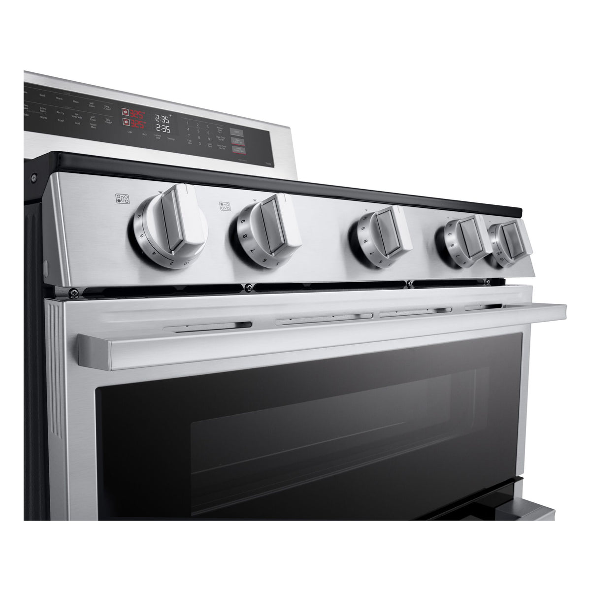 LG 30" Stainless Steel Smart Electric Freestanding Double Oven Range with ProBake Convection, Air Fry, Air Sous-Vide, SelfClean & EasyClean (7.3 cu.ft.) - LDEL7324YE
