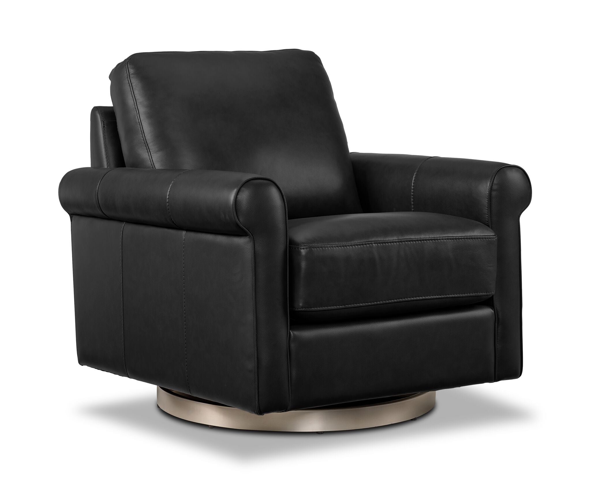 Laguna Leather Swivel Chair - Black