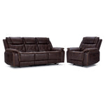 Laredo Power Reclining Sofa and Chair Set - Walnut
