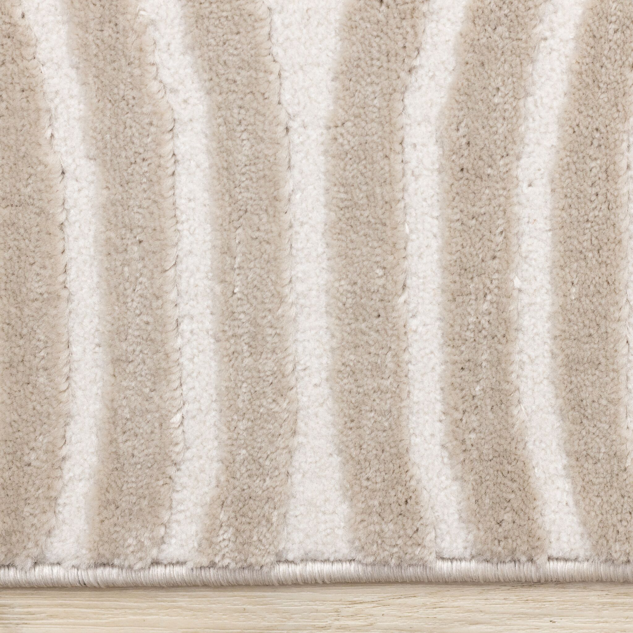 Sculpted Dunes 6'7" x 9'6" Modern Geometric Arches Pattern Area Rug - Cream, Beige