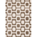 Vintage Vibes 6'7" x 9'6" Mid-Century Modern Area Rug - Brown, Cream