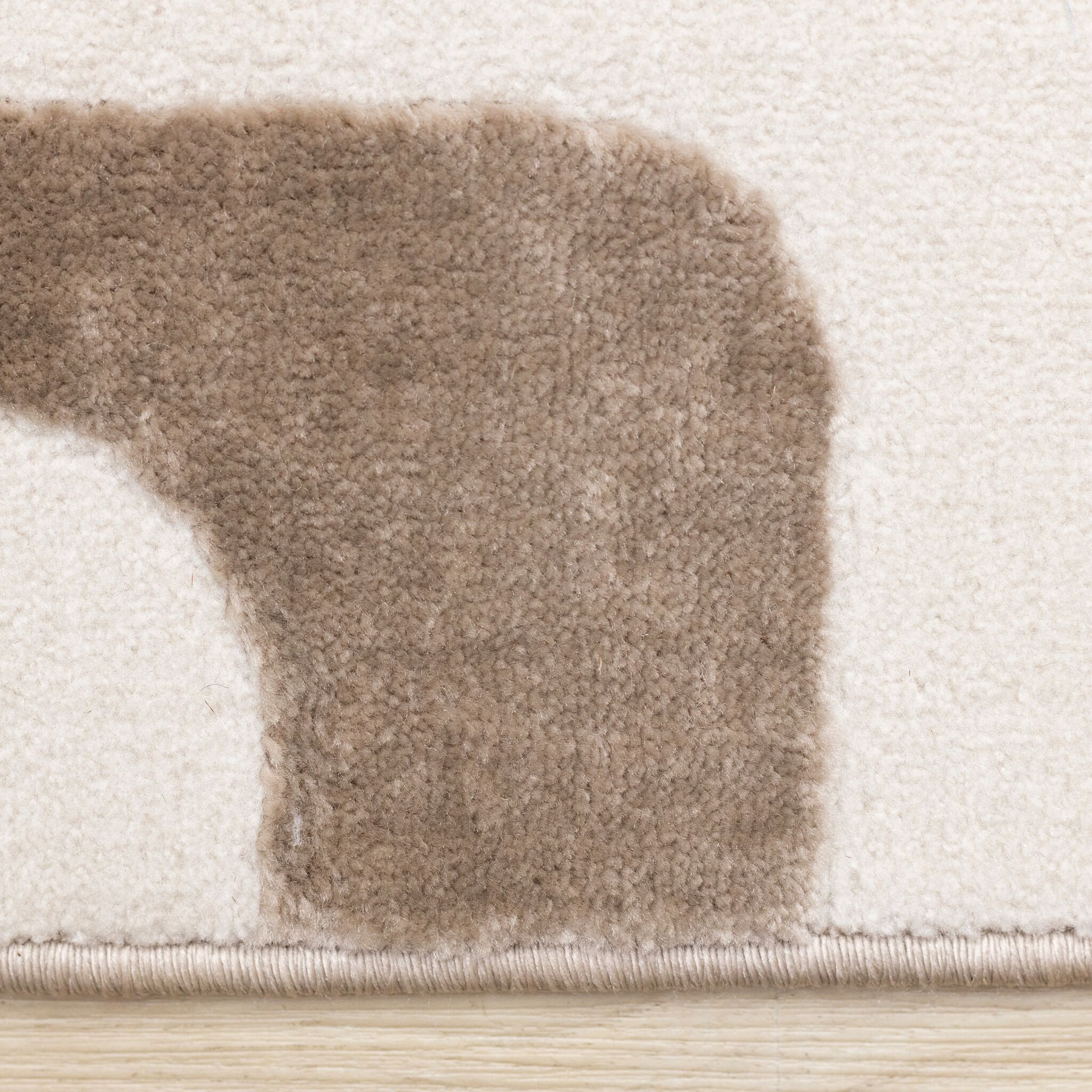 Vintage Vibes 6'7" x 9'6" Mid-Century Modern Area Rug - Brown, Cream