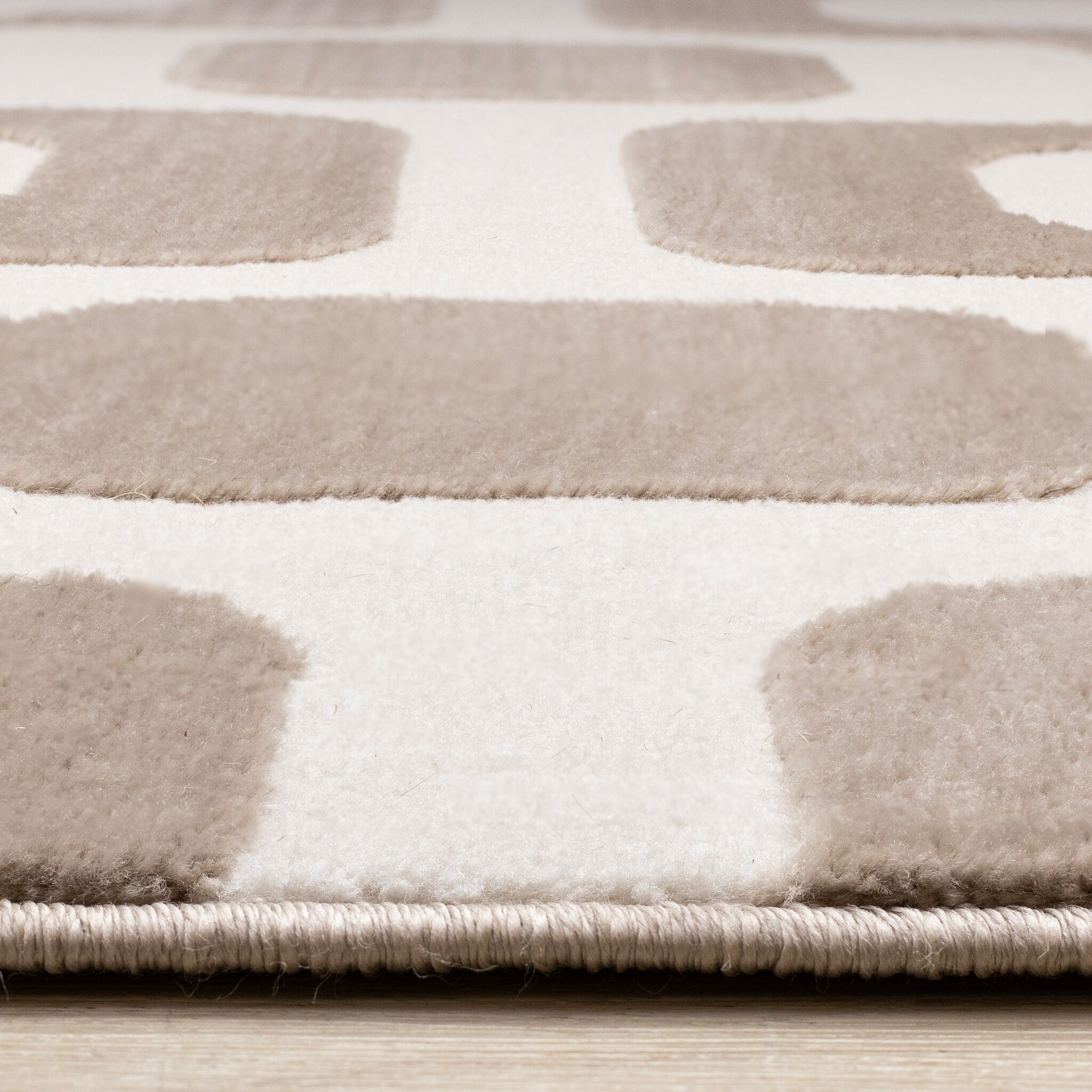 Vintage Vibes 6'7" x 9'6" Mid-Century Modern Area Rug - Brown, Cream