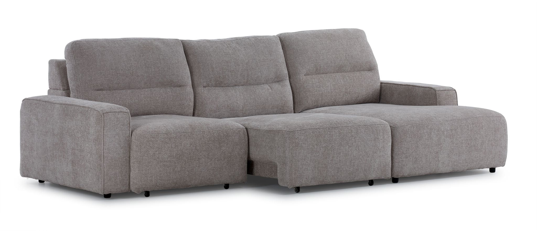 Levine Power Slide Out Sofa Bed with Right Facing Chaise - Taupe