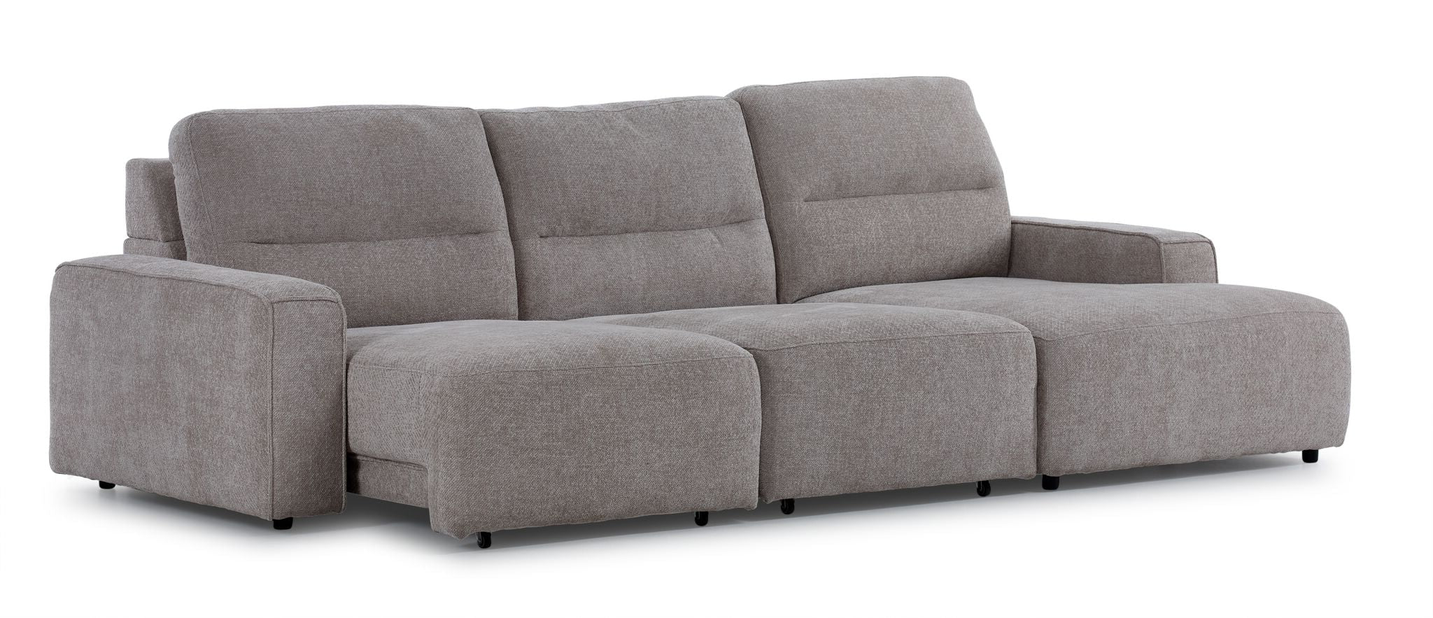 Levine Power Slide Out Sofa Bed with Right Facing Chaise - Taupe