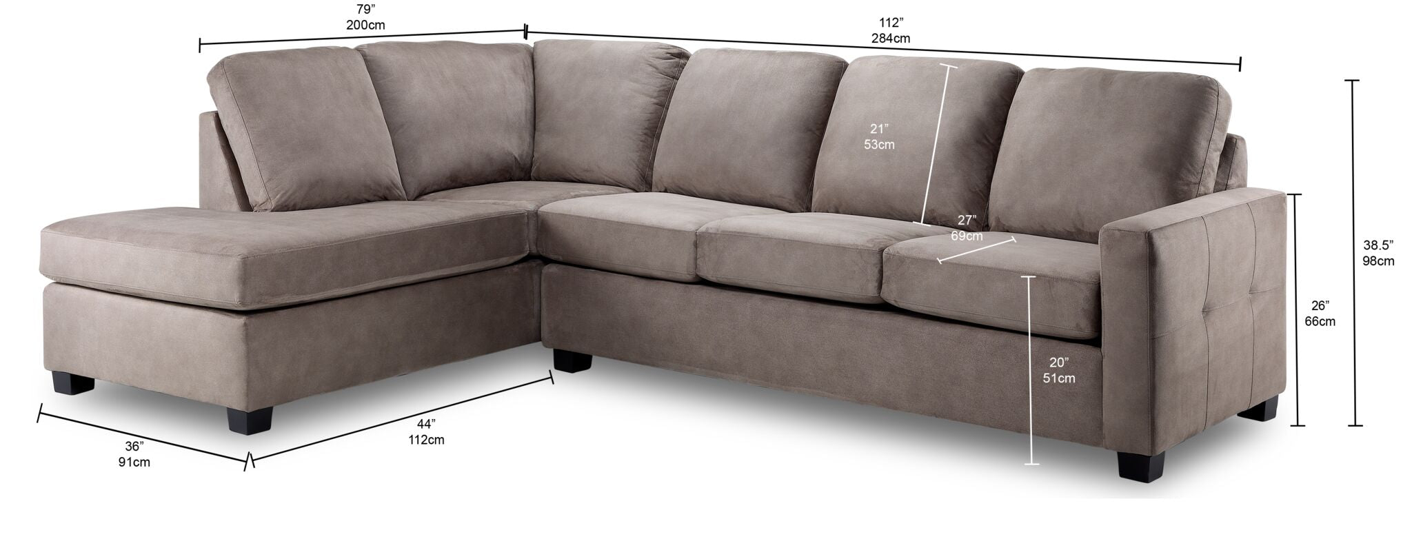 Lindsay 2-Piece Sectional with Left Facing Chaise - Beige