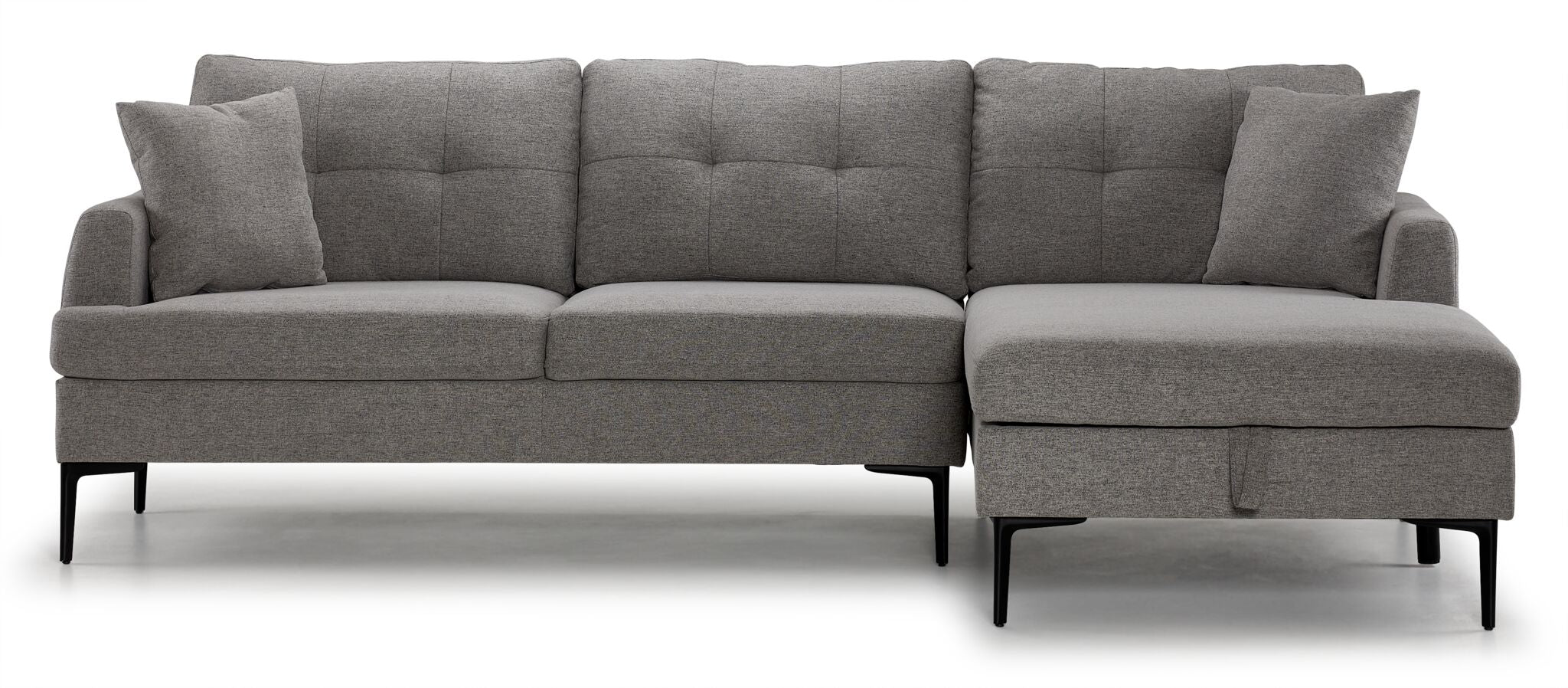Louie 2-Piece Sectional with Right-Facing Storage Chaise - grey