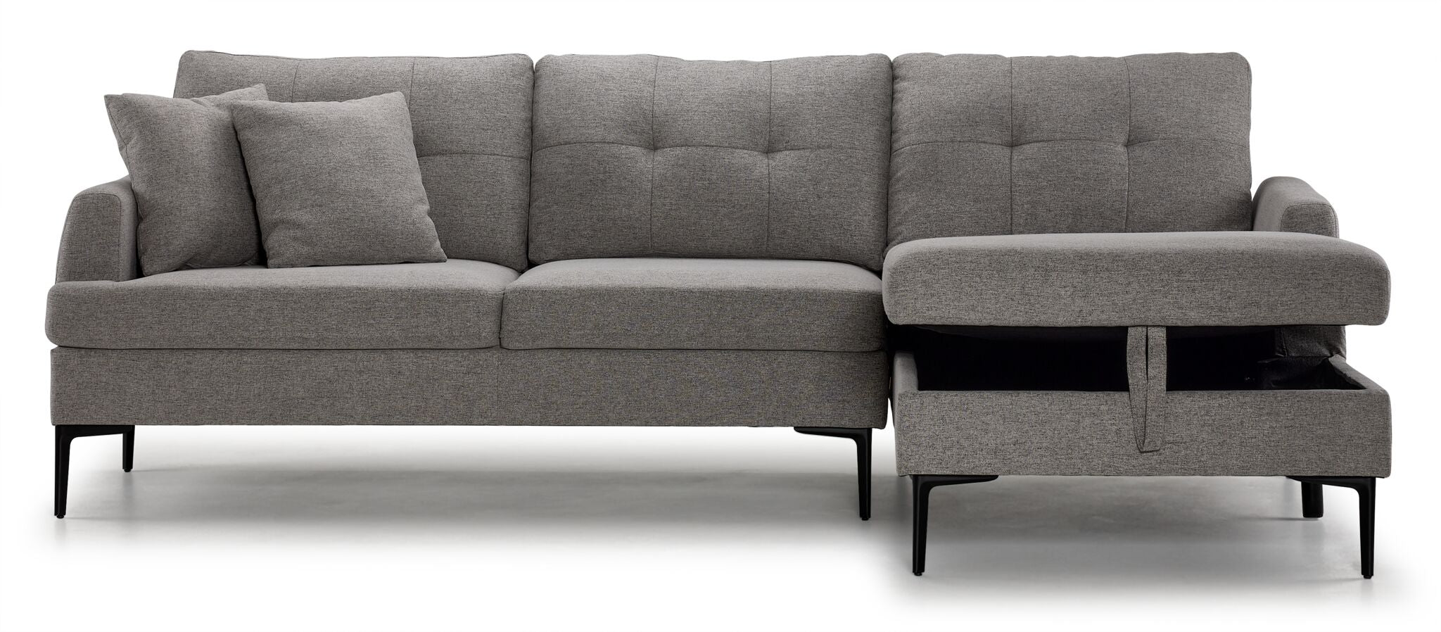 Louie 2-Piece Sectional with Right-Facing Storage Chaise - grey