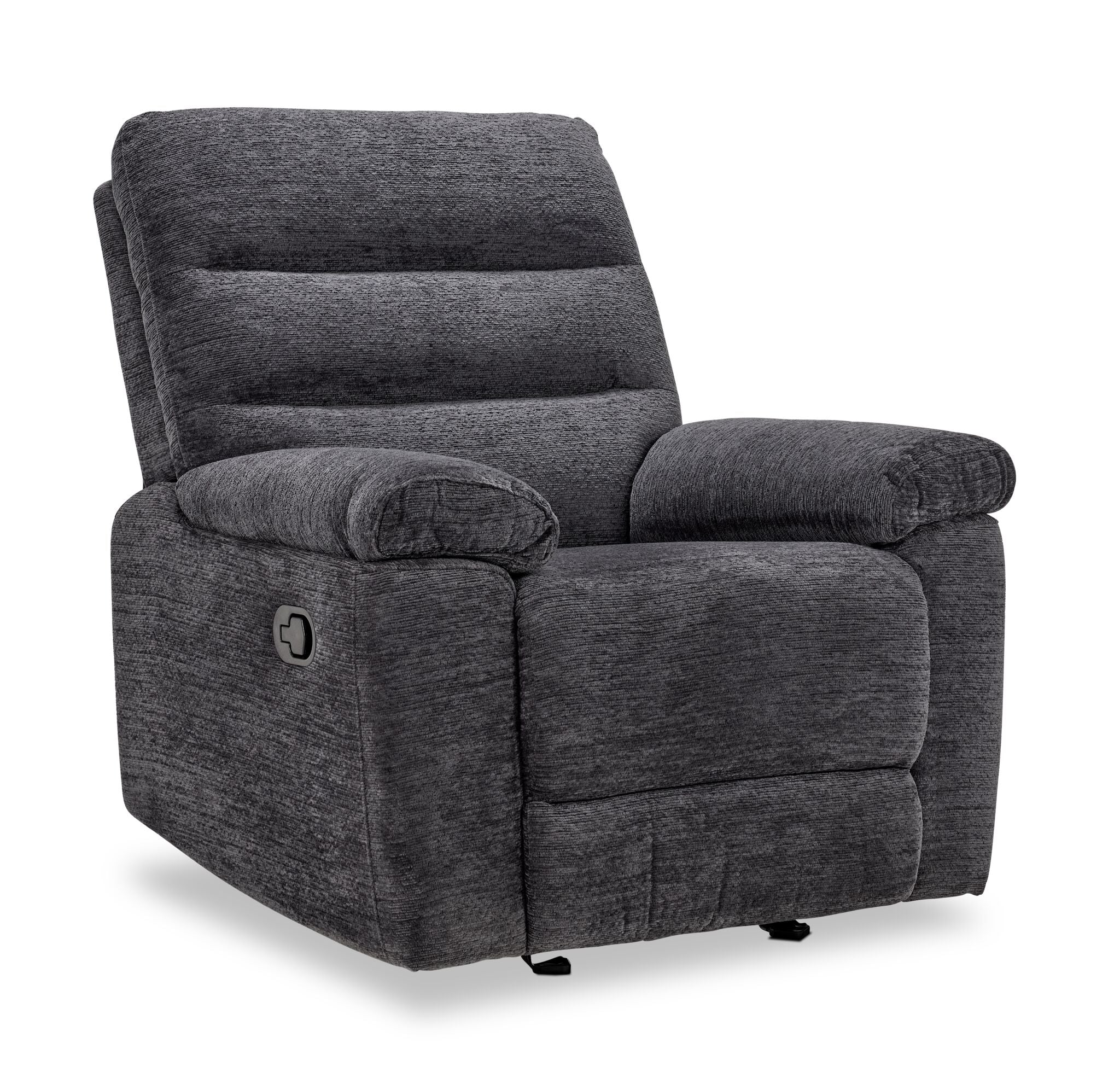 Lucie Reclining Sofa, Loveseat and Recliner Set- Charcoal