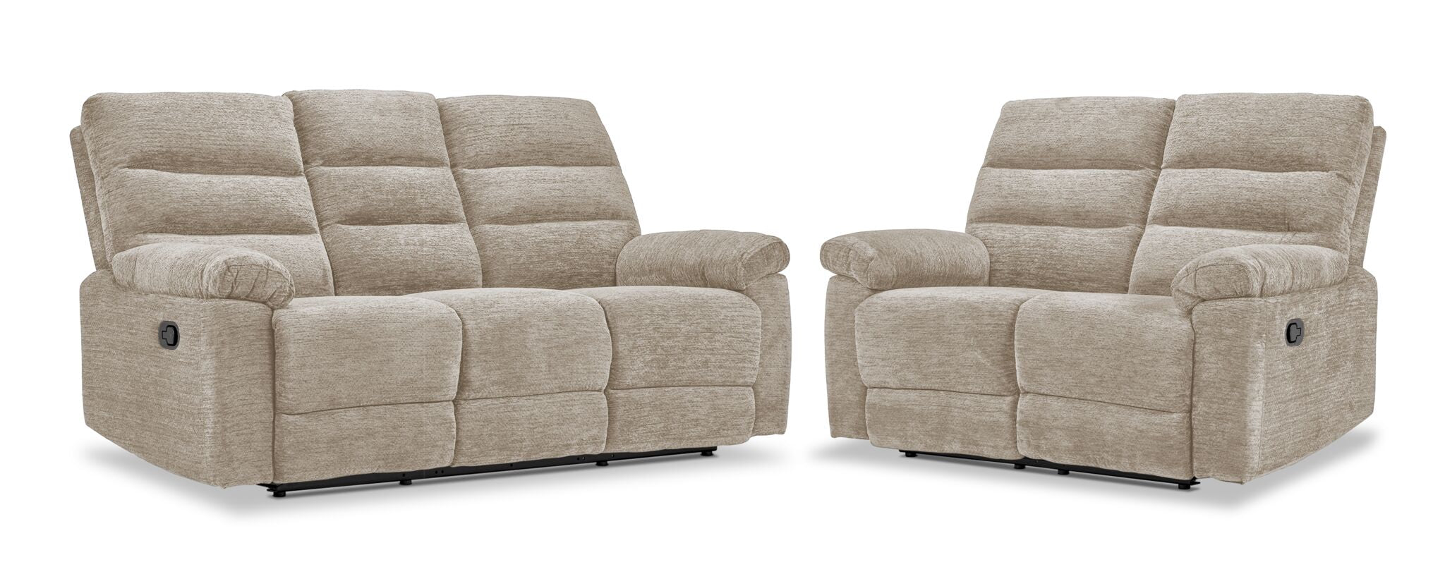 Lucie Reclining Sofa and Loveseat Set - Ivory