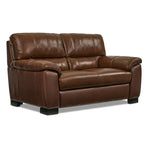 Maddox Leather Loveseat - Cognac