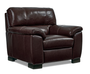 Maddox Fauteuil en cuir - brun foncé