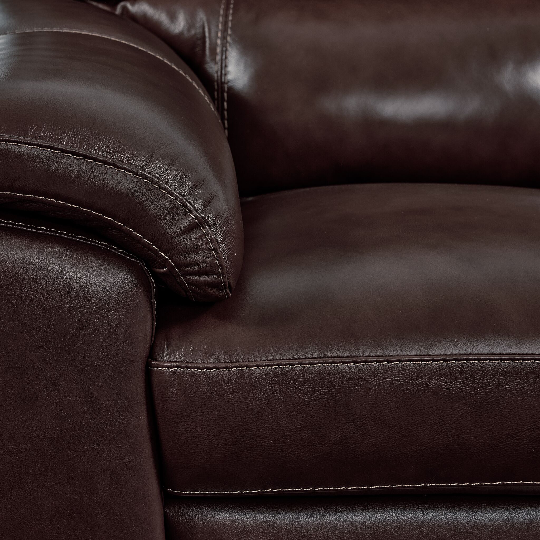 Maddox Leather Sofa and Chair Set - Dark Brown