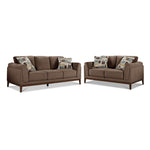 Madrid Sofa and Loveseat Set - Dark Brown